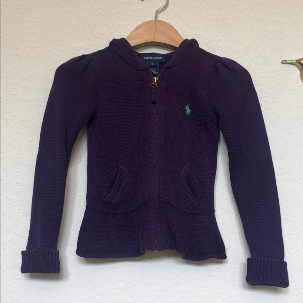 Ralph Lauren kids hooded zip up cardigan 5